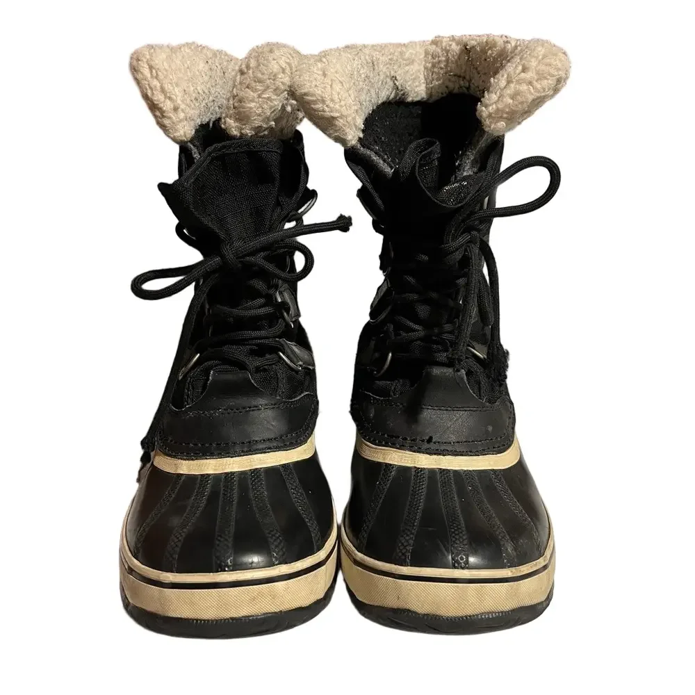 Sorel Winter Carnival Boots Black Women’s Size 8 waterproof 1964 pac nylon snow - Picture 2 of 9